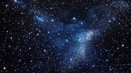 Obraz premium Deep space nebula with vibrant blue hues and scattered stars