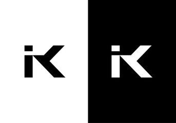 Obraz premium IK, KI logo monogram design