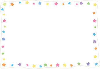 Frame with colorful stars. Vector illustration
