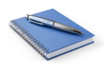 Blue Spiral Notebook with Silver Pen: A Minimalist Study