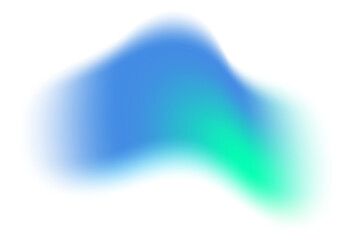 Abstract blurred blue colored shape. Mesh fluid liquid element. Soft light holographic blob. Neon blend vibrant figure