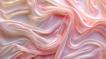 Fototapeta premium Soft Pink Sheer Fabric Draped in Elegant Waves