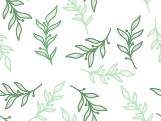 Fototapeta premium Colorful seamless floral pattern with abstract flowers, leaves and berries. Watercolor print in rustic vintage style, textile or wallpapers in provence style isolated on ivory background.