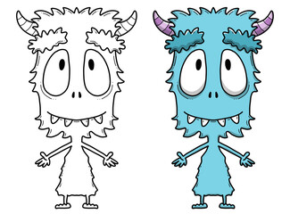 Monster Illustration, Ausmalbild, Ausmalen