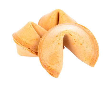 Fortune Cookies Isolated on Transparent Background Traditional Chinese Dessert PNG