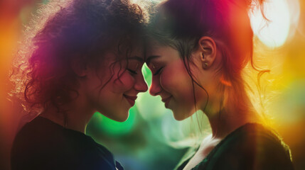 Naklejka premium Intimate moment between lesbian couple