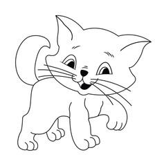 Minimalist Cat Outline and Silhouette Vector Design Set