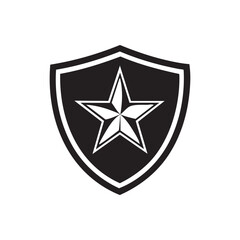 Bold Star-Shaped Shield Emblem Representing Strength and Protection