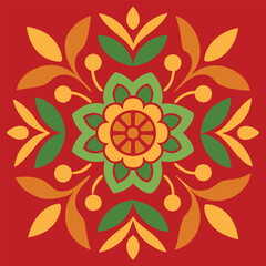 Abstract floral design with seamless vector flower pattern