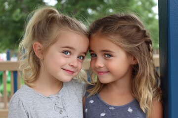 Adorable Sisters: A Tender Portrait of Childhood Innocence