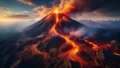 Fototapeta premium volcano in the morning