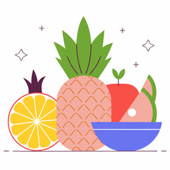 vector illustration of fruits