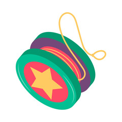 Colorful Star Yo-Yo – Classic Toy Illustration