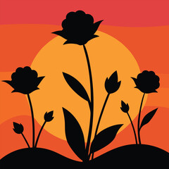 Floral vector illustration with a beautiful rose and leaf design evokes the beauty of nature's spring blossom