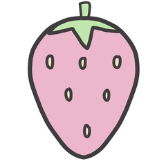 Pink strawberry doodle 