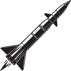 Missile attack silhouette illustration.