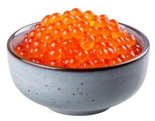 Isolated Bowl of Red Caviar Salmon Roe Seafood Gourmet Food Transparent PNG