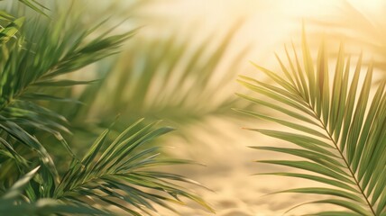 Palm Tree Shadows on a White Sand Beach
