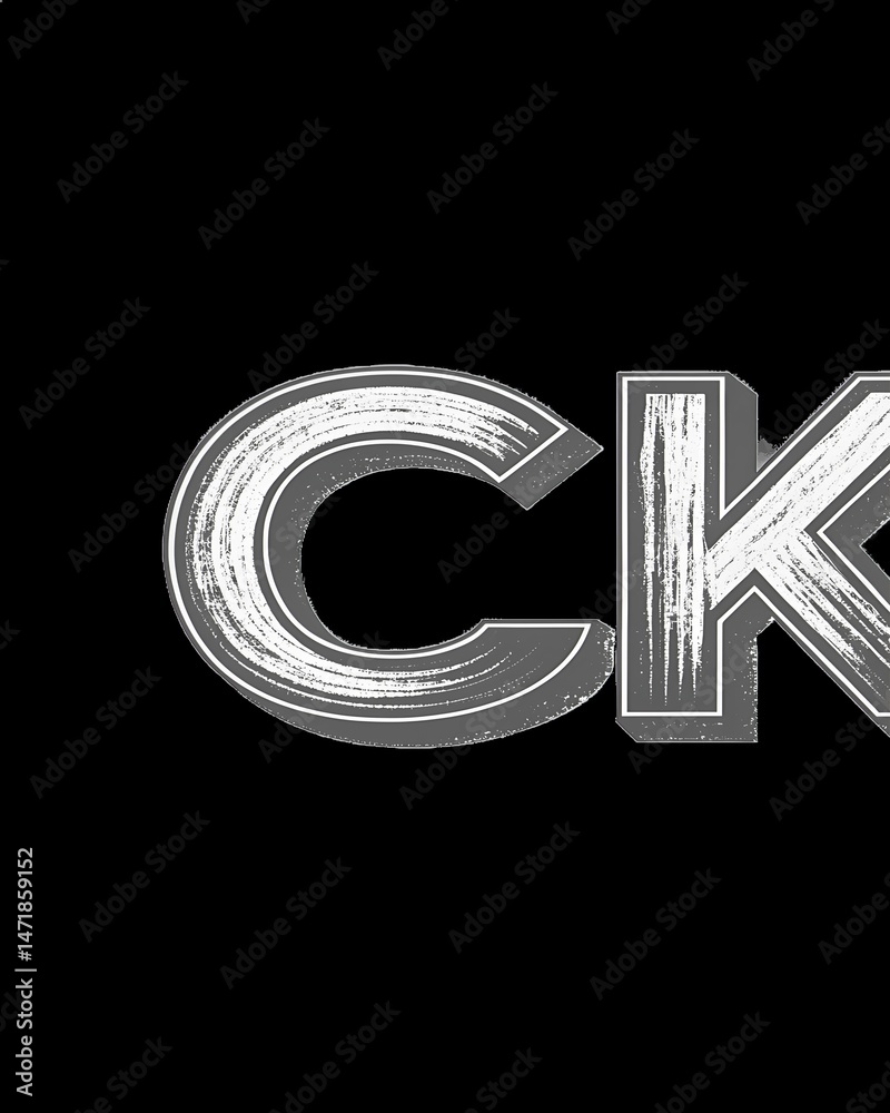 Fototapete c k letter-design-with-brush-stroke image -and-modern-3d-l (1) image ai generate