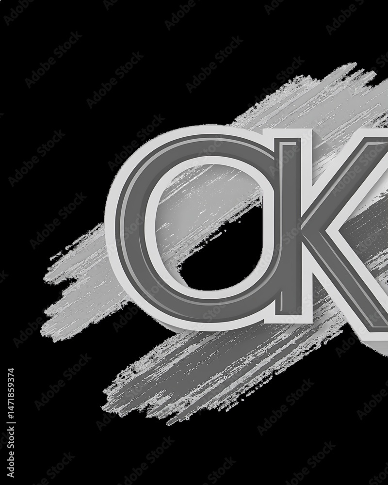 Fototapete c k letter-design-with-brush-stroke image -and-modern-3d-l (1) image ai generate