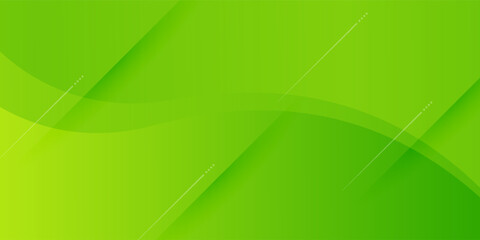 Abstract bright green banner background template vector with overlay curve shapes. Green background with trendy pattern design
