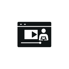 Online learning video icon. Simple online learning video icon for social media, app and web design. Vector illustration.