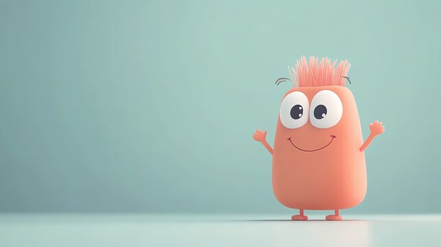 A emoji with excited eyes, subtle smile, and copy space.
