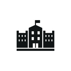 School building icon. Simple school building icon for social media, app and web design. Vector illustration.