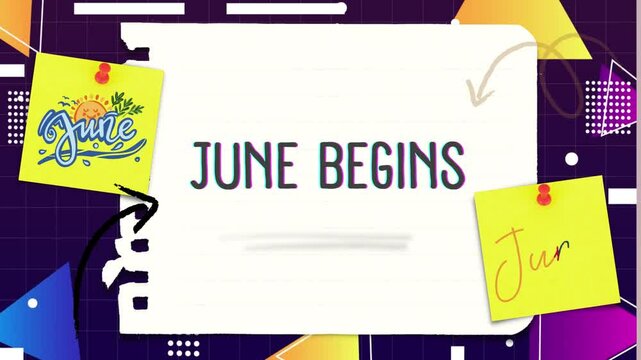 June Begins text animated video for promotion Background Ads