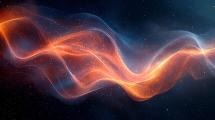 Abstract swirling energy waves in deep space.