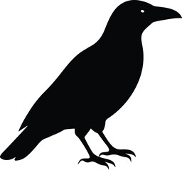 Obraz premium Black Crow Silhouette – Brushstroke Effect Ink Bird Design