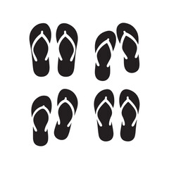 Flip Flop Sandals Silhouette Icon Collection