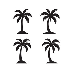 Fototapeta premium Tropical Palm Tree Silhouette Landscape Design