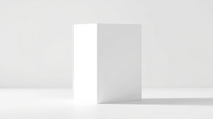 Blank white rectangular box on a minimalist background, perfect for product displays or design presentations