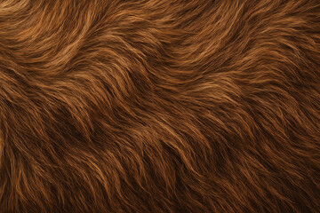 Naklejka premium Close-up of rich, wavy brown fur texture, capturing the softness and warmth of animal pelage. Ideal for use in articles about wildlife, pets, or fashion trends related to fur.