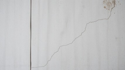 Light Grey Panel with a Long Diagonal Crack and a Vertical Seam