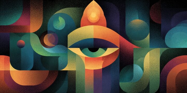 Abstract design with vibrant color interplay