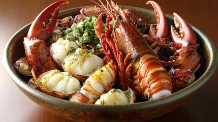 Delicious Grilled Lobster with Scallops and Herbs