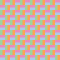 Fototapeta premium Pattern designed from neon green, orange, pink and blue rectangles