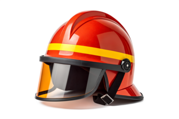 Firefighter helmet isolated detailed emergency safety red helmet professional equipment, firefighter, helmet, fire, safety, rescue, emergency, protection, equipment, uniform, hardhat, fireman, service