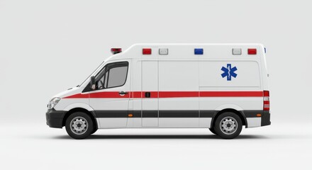 Ambulance car on white background