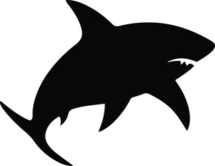 Fototapeta premium Vector Shark with Sharp Angular Lines – Bold Geometric Sea Predator