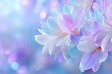 A captivating floral arrangement featuring delicate pastel hues and soft lighting, creating an ethereal and dreamy atmosphere, perfect for a serene background.
