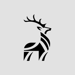 This bold, geometric deer logo is perfect for websites or blogs about wildlife, nature, hunting, outdoor brands, or abstract animal themes.

