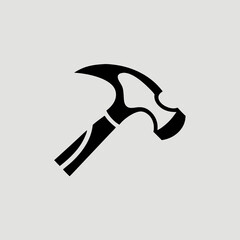 This flat, black silhouette of a hammer is perfect for websites or blogs about construction, tools, DIY projects, craftsmanship, or repair services.

