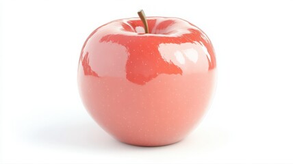 Obraz premium Shiny Red Apple with Pink Glitter on White Background
