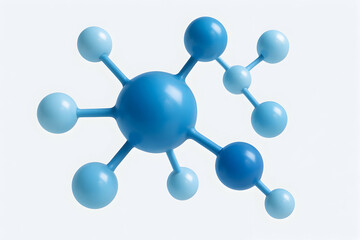 Blue molecular structure illustration.