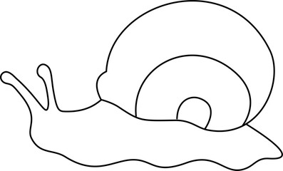 snail cartoon doodle outline coloring