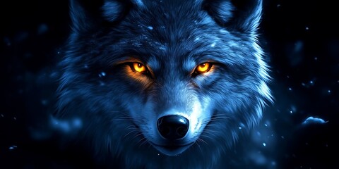 Wolf with Glowing Eyes