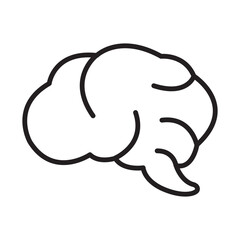 Minimalist Brain Icon Outline &ndash; Simple Line Art Illustration